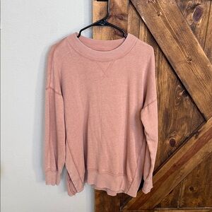 Oversized Aerie Pink Crew Neck Sweater